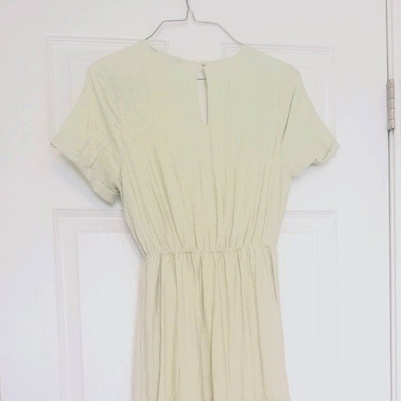 Lulu's Light Green Short Sleeve Tiered Midi Dress - Picture 3 of 4